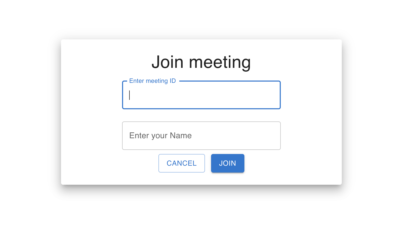 Screenshot of meeting application