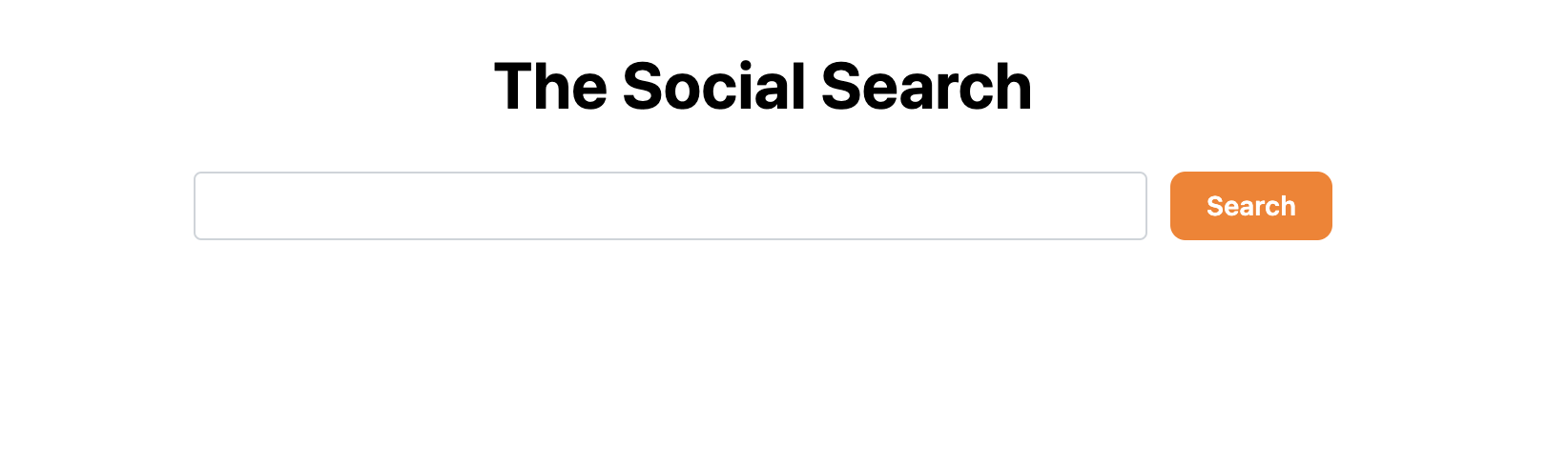 Screenshot of social search application